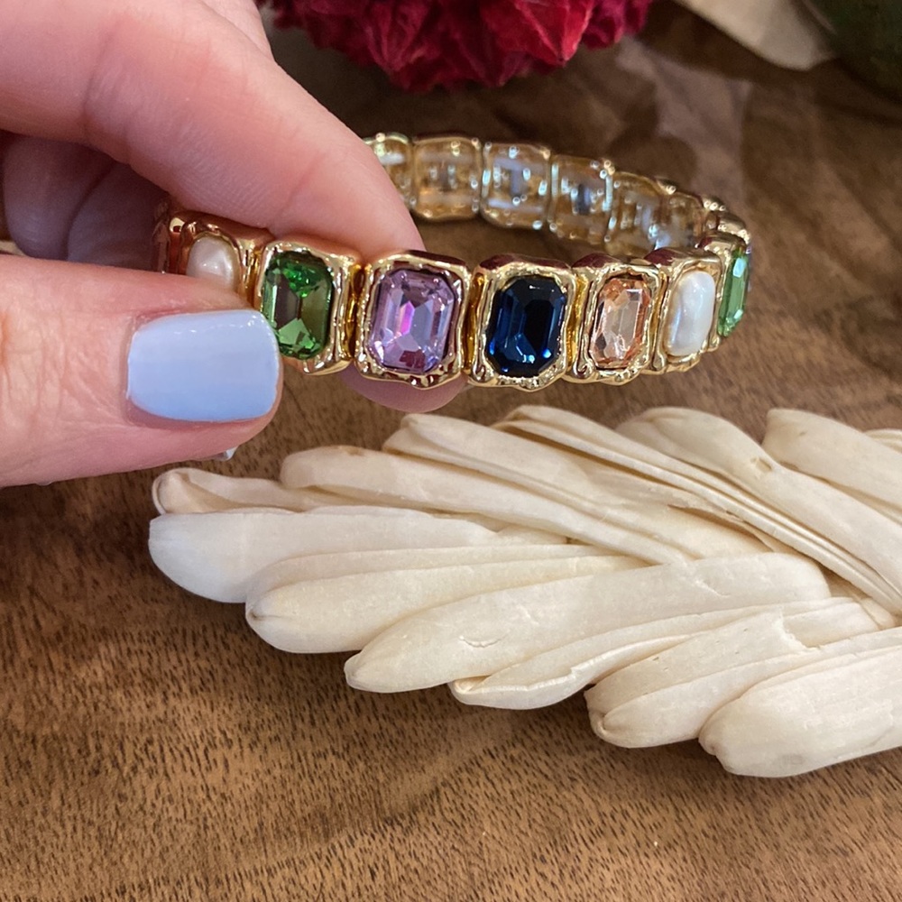 Modern Boho Glass Stone Alloy Bracelet - Picture 5 of 5